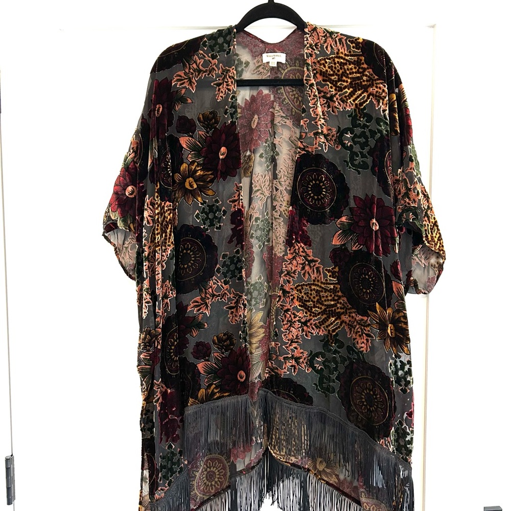Floral Kimono Velvet Sheer by World Market - one size
